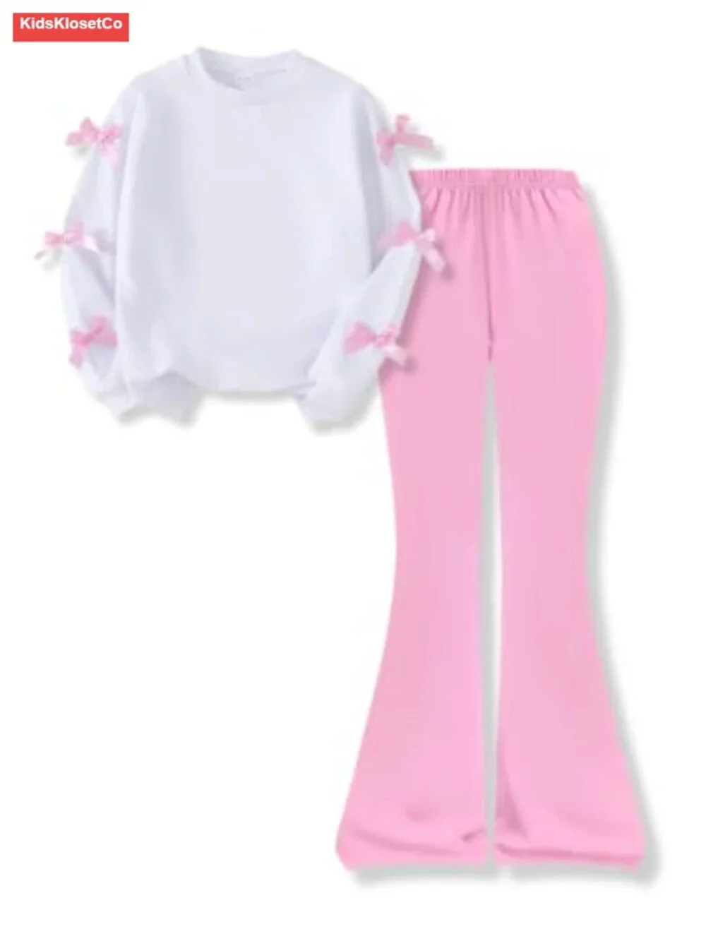 Girls 2 Piece Long Sleeve Sweatshirt & Pants Fall Outfit Set Cotton Blend